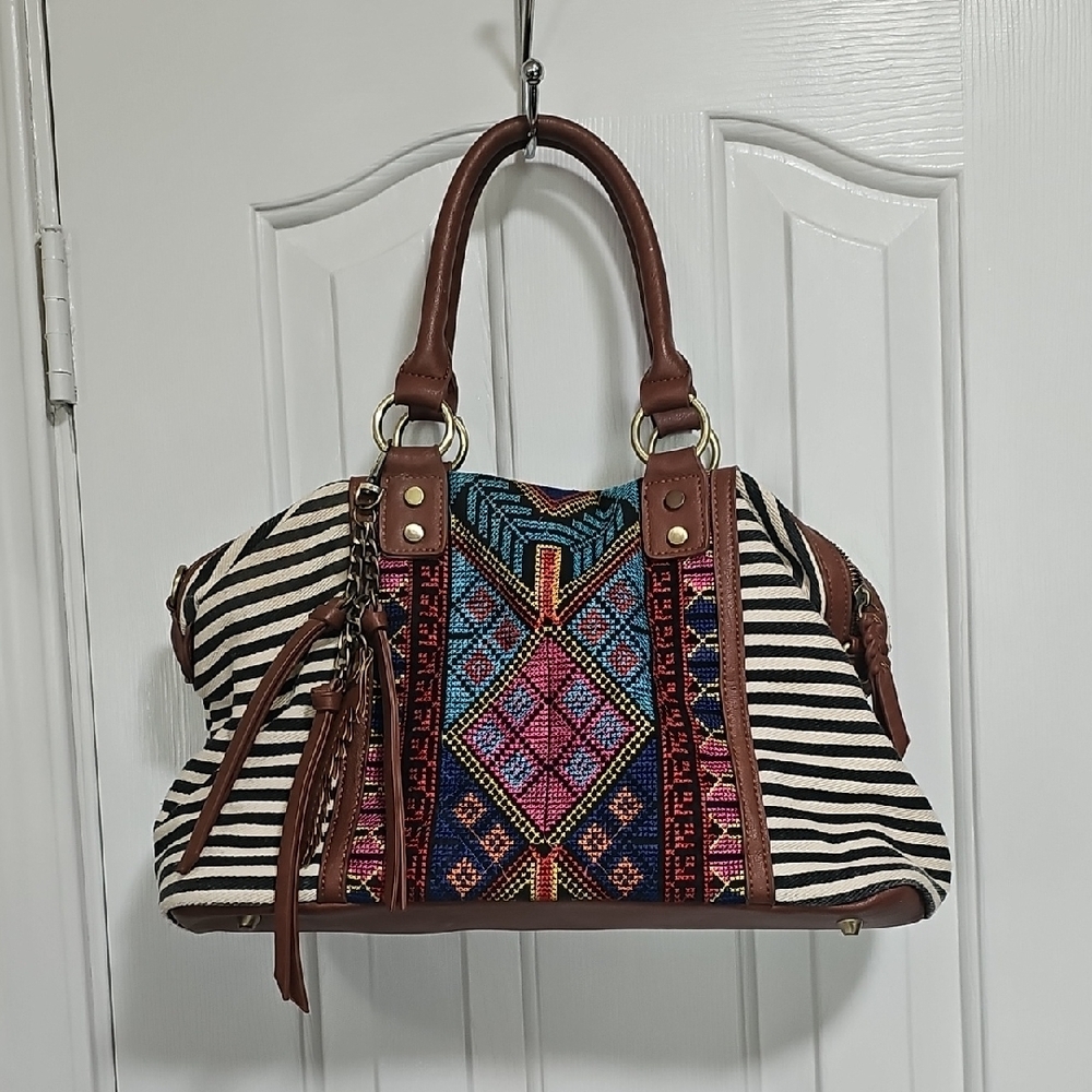 MMS Striped Multicolor Handbag